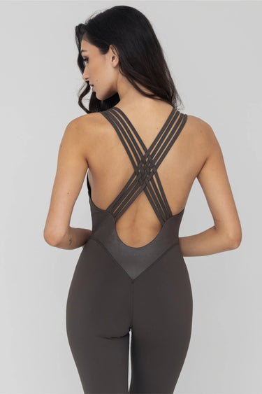 Amara Dark Cocoa Jumpsuit